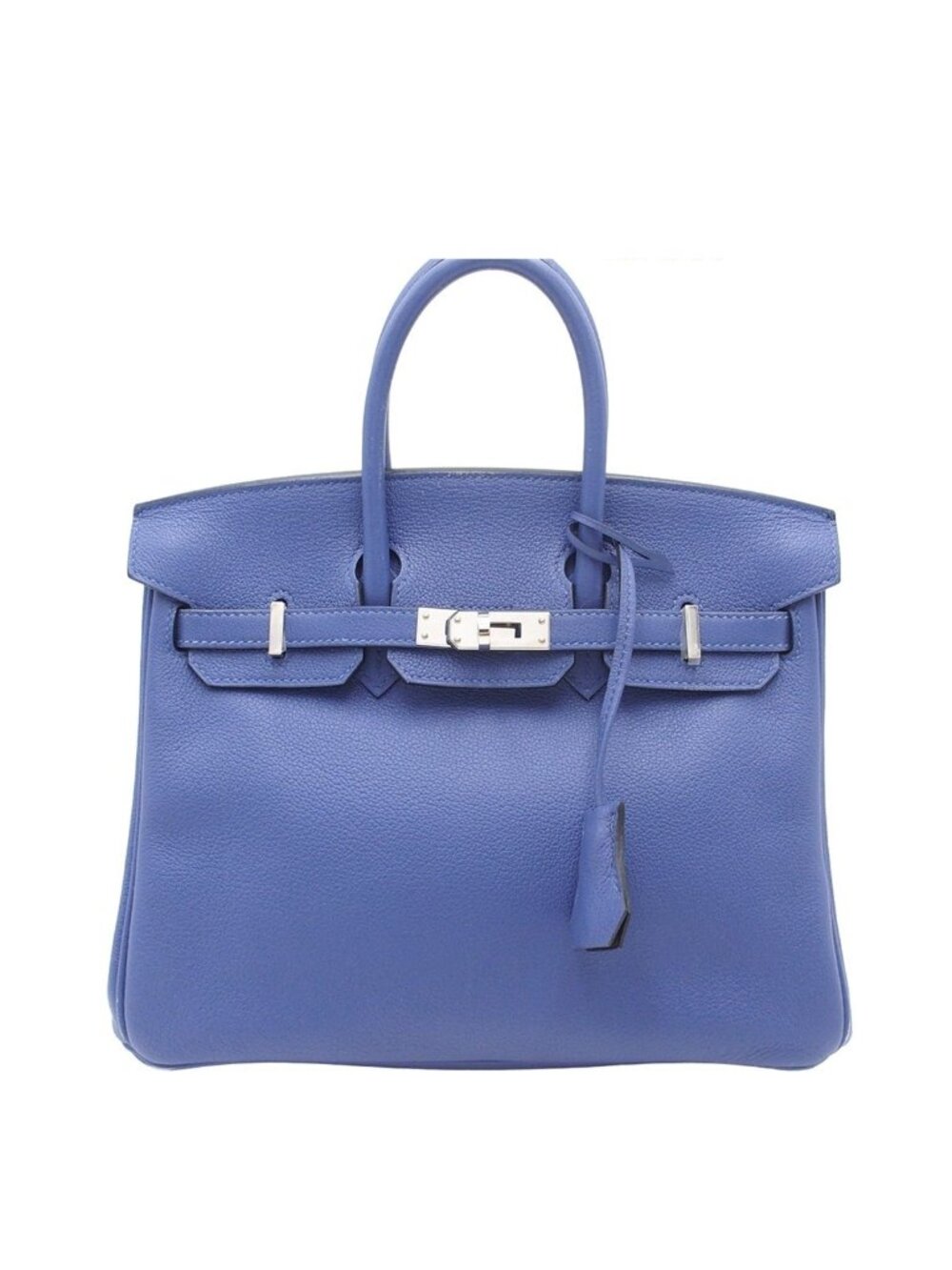 Hermes Birkin 25 Blue Brighton Puron Silver Taurillon Novillo Verso Handbag